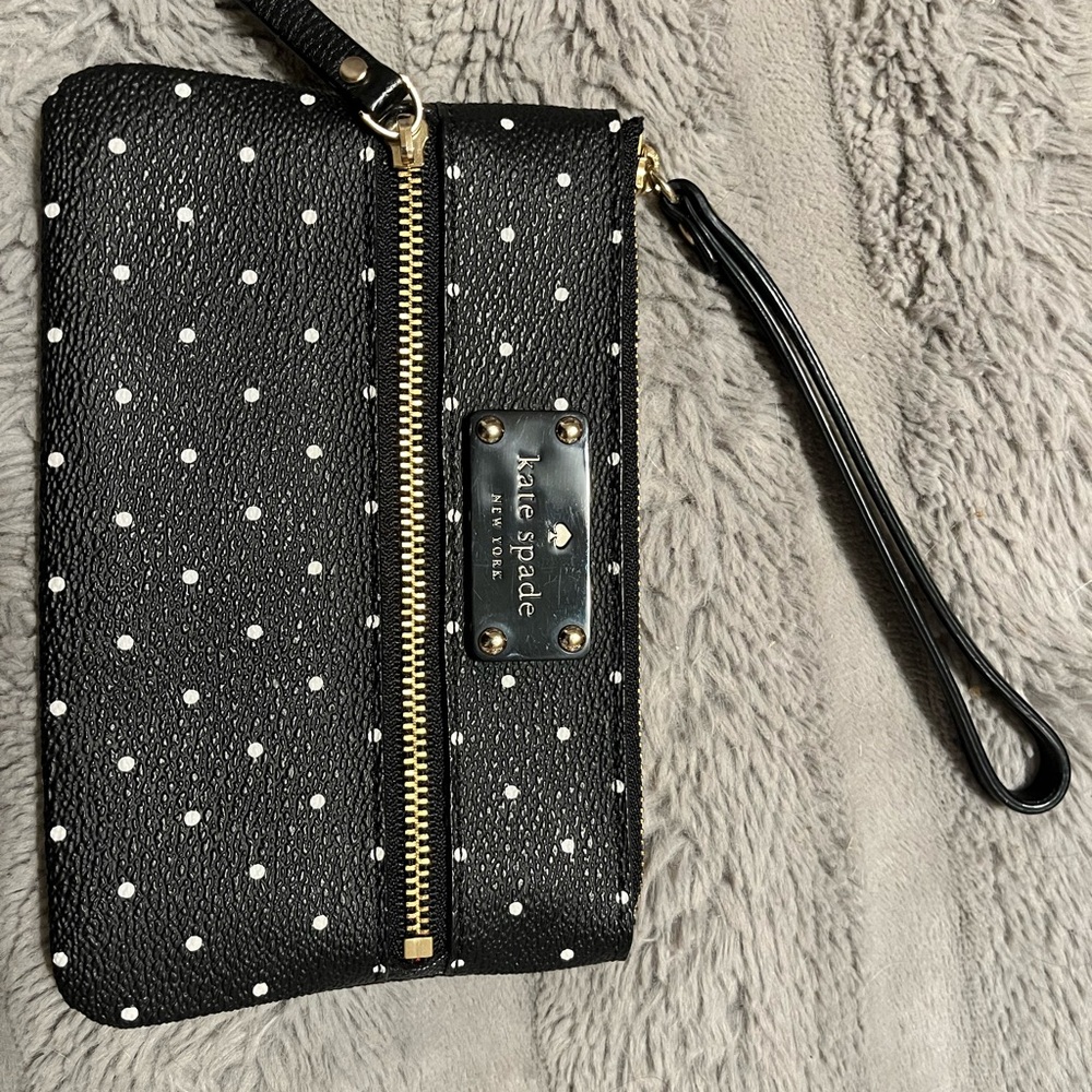 Kate Spade Black and White Polka Dot Wristlet